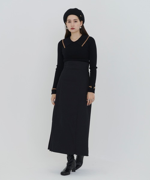 ビッグカラー ロングスリーブニット TINA：JOJUN TINA：JOJUN（ティーナジョジュン）の「ビッグカラー ロングスリーブ