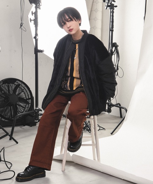 kutir（クティール）の「ファーレイヤード風MA-1（MA-1・レディース・ブラック/ダークブラウン/カーキ・FREE）」の15枚目の写真