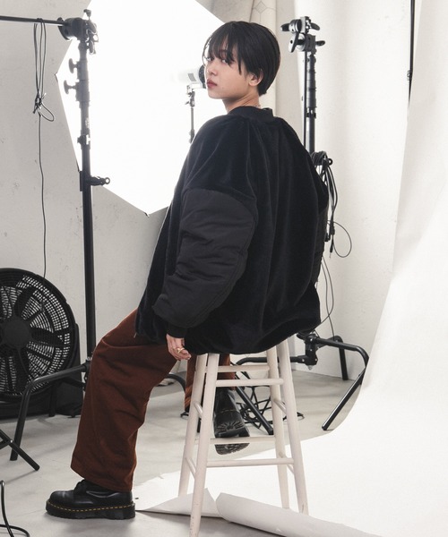 kutir（クティール）の「ファーレイヤード風MA-1（MA-1・レディース・ブラック/ダークブラウン/カーキ・FREE）」の4枚目の写真