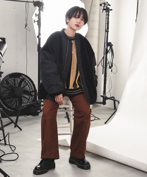 kutir（クティール）の「ファーレイヤード風MA-1（MA-1・レディース・ブラック/ダークブラウン/カーキ・FREE）」の12枚目の写真