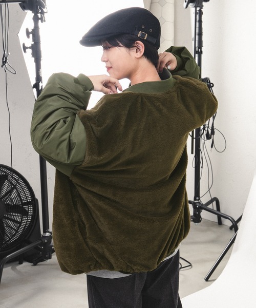 kutir（クティール）の「ファーレイヤード風MA-1（MA-1・レディース・ブラック/ダークブラウン/カーキ・FREE）」の6枚目の写真