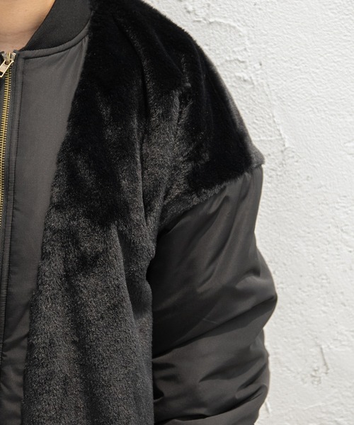 kutir（クティール）の「ファーレイヤード風MA-1（MA-1・レディース・ブラック/ダークブラウン/カーキ・FREE）」の14枚目の写真