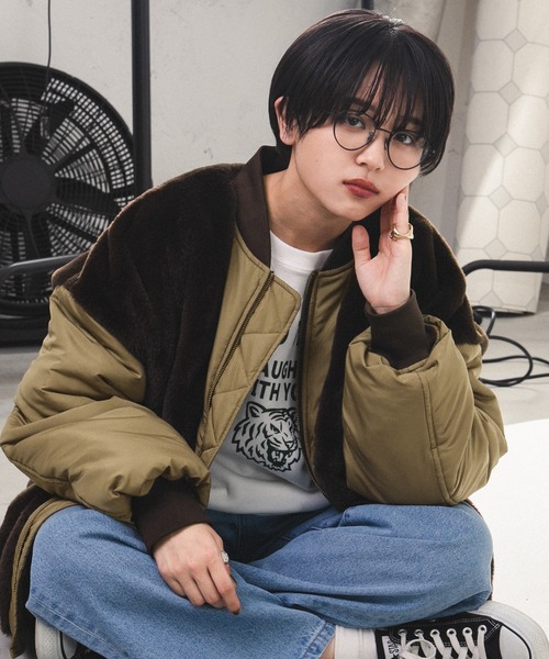 kutir（クティール）の「ファーレイヤード風MA-1（MA-1・レディース・ブラック/ダークブラウン/カーキ・FREE）」の13枚目の写真