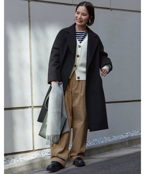 THE SHOP TK (ザ ショップ ティーケー )の「◆畦編みVネックカーディガン(カーディガン/ボレロ・レディース・マスタード/ブラック/アイボリー・12/13)」の9枚目の写真