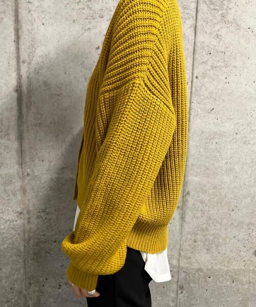 THE SHOP TK (ザ ショップ ティーケー )の「◆畦編みVネックカーディガン(カーディガン/ボレロ・レディース・マスタード/ブラック/アイボリー・12/13)」の13枚目の写真
