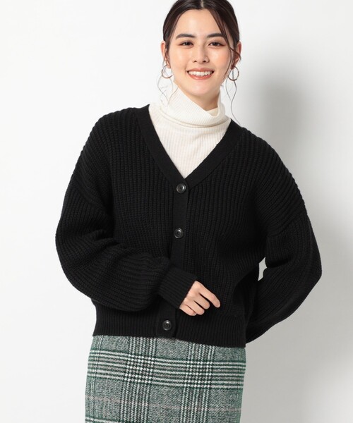 THE SHOP TK (ザ ショップ ティーケー )の「◆畦編みVネックカーディガン(カーディガン/ボレロ・レディース・マスタード/ブラック/アイボリー・12/13)」の19枚目の写真