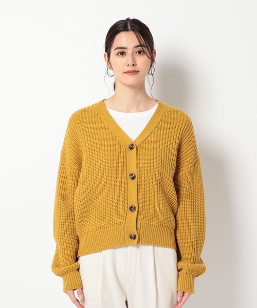 THE SHOP TK (ザ ショップ ティーケー )の「◆畦編みVネックカーディガン(カーディガン/ボレロ・レディース・マスタード/ブラック/アイボリー・12/13)」の20枚目の写真