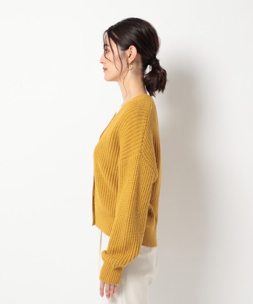 THE SHOP TK (ザ ショップ ティーケー )の「◆畦編みVネックカーディガン(カーディガン/ボレロ・レディース・マスタード/ブラック/アイボリー・12/13)」の21枚目の写真
