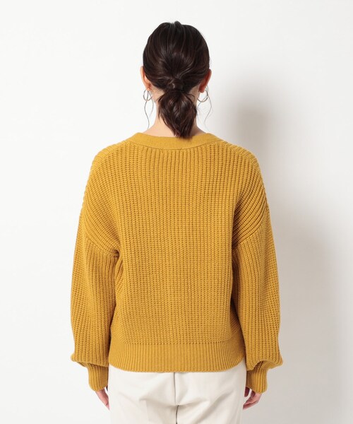 THE SHOP TK (ザ ショップ ティーケー )の「◆畦編みVネックカーディガン(カーディガン/ボレロ・レディース・マスタード/ブラック/アイボリー・12/13)」の22枚目の写真