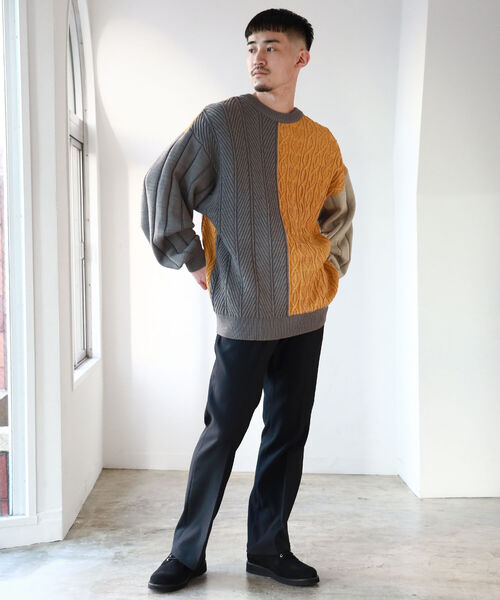 BEAMS（ビームス）の「BEAMS / 5ゲージ クレイジー クルーネック ニット（ニット/セーター・メンズ・グレー系/ネイビー系・S/M/L/XL）」の17枚目の写真