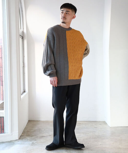 BEAMS（ビームス）の「BEAMS / 5ゲージ クレイジー クルーネック ニット（ニット/セーター・メンズ・グレー系/ネイビー系・S/M/L/XL）」の11枚目の写真