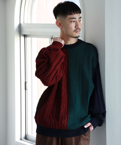 BEAMS（ビームス）の「BEAMS / 5ゲージ クレイジー クルーネック ニット（ニット/セーター・メンズ・グレー系/ネイビー系・S/M/L/XL）」の20枚目の写真