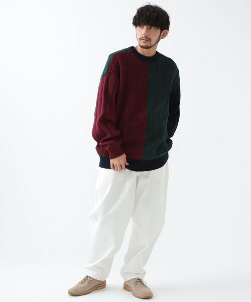 BEAMS（ビームス）の「BEAMS / 5ゲージ クレイジー クルーネック ニット（ニット/セーター・メンズ・グレー系/ネイビー系・S/M/L/XL）」の9枚目の写真