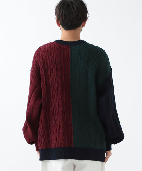 BEAMS（ビームス）の「BEAMS / 5ゲージ クレイジー クルーネック ニット（ニット/セーター・メンズ・グレー系/ネイビー系・S/M/L/XL）」の6枚目の写真