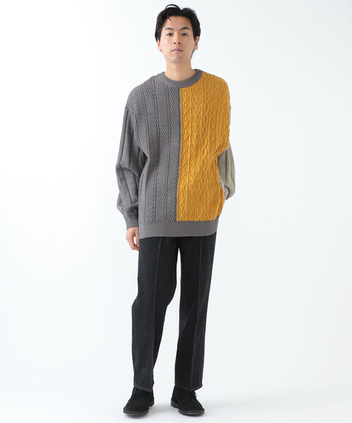 BEAMS（ビームス）の「BEAMS / 5ゲージ クレイジー クルーネック ニット（ニット/セーター・メンズ・グレー系/ネイビー系・S/M/L/XL）」の21枚目の写真