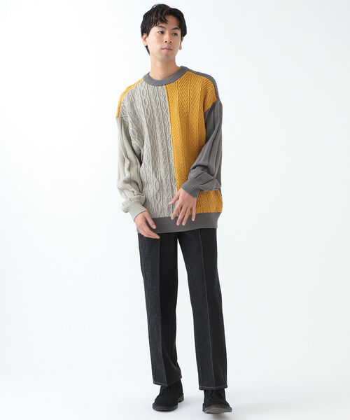 BEAMS（ビームス）の「BEAMS / 5ゲージ クレイジー クルーネック ニット（ニット/セーター・メンズ・グレー系/ネイビー系・S/M/L/XL）」の22枚目の写真