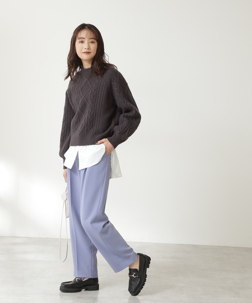 N.（N. Natural Beauty Basic）（エヌエヌナチュラルビューティーベーシック）の「◆ウエストボタンストレートパンツ（その他パンツ・レディース・ブラック/ブルー/ライトグリーン・MEDIUM）」の13枚目の写真