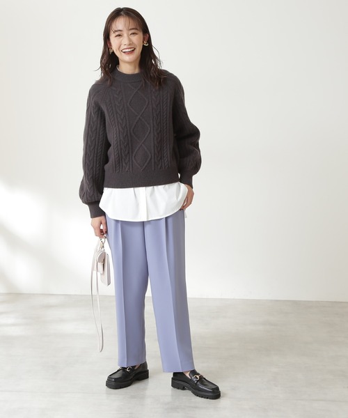 N.（N. Natural Beauty Basic）（エヌエヌナチュラルビューティーベーシック）の「◆ウエストボタンストレートパンツ（その他パンツ・レディース・ブラック/ブルー/ライトグリーン・MEDIUM）」の14枚目の写真