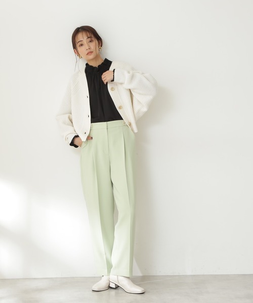 N.（N. Natural Beauty Basic）（エヌエヌナチュラルビューティーベーシック）の「◆ウエストボタンストレートパンツ（その他パンツ・レディース・ブラック/ブルー/ライトグリーン・MEDIUM）」の9枚目の写真