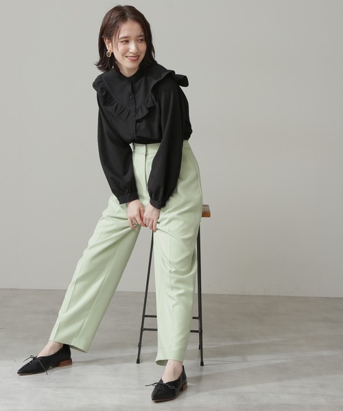 N.（N. Natural Beauty Basic）（エヌエヌナチュラルビューティーベーシック）の「◆ウエストボタンストレートパンツ（その他パンツ・レディース・ブラック/ブルー/ライトグリーン・MEDIUM）」の11枚目の写真