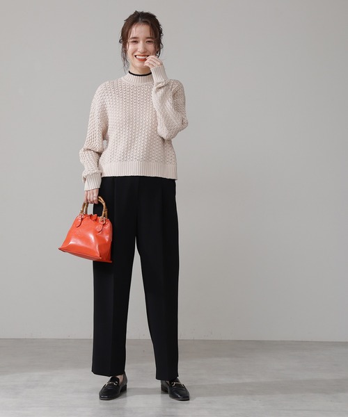 N.（N. Natural Beauty Basic）（エヌエヌナチュラルビューティーベーシック）の「◆ウエストボタンストレートパンツ（その他パンツ・レディース・ブラック/ブルー/ライトグリーン・MEDIUM）」の6枚目の写真