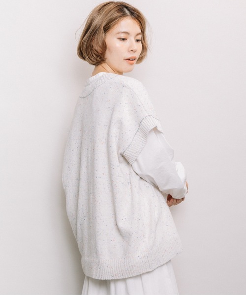 refinedworks（リファインドワークス）の「カラーネップニットベスト（ベスト・レディース・ベージュ/ミント/グレー・FREE）」の20枚目の写真