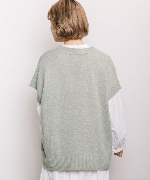 refinedworks（リファインドワークス）の「カラーネップニットベスト（ベスト・レディース・ベージュ/ミント/グレー・FREE）」の21枚目の写真