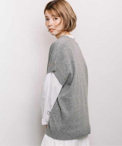 refinedworks（リファインドワークス）の「カラーネップニットベスト（ベスト・レディース・ベージュ/ミント/グレー・FREE）」の22枚目の写真