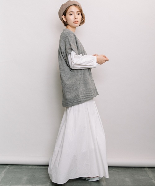 refinedworks（リファインドワークス）の「カラーネップニットベスト（ベスト・レディース・ベージュ/ミント/グレー・FREE）」の8枚目の写真