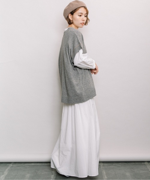 refinedworks（リファインドワークス）の「カラーネップニットベスト（ベスト・レディース・ベージュ/ミント/グレー・FREE）」の19枚目の写真