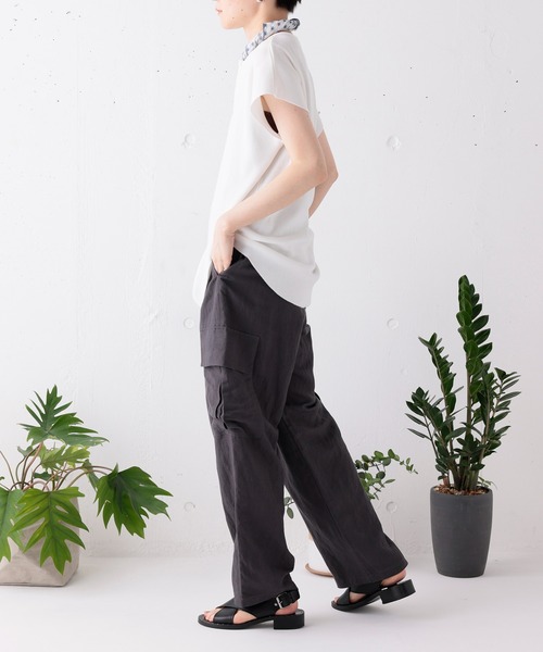 ARCH & LINE(アーチアンドライン)の「オーガニックコットン ワッフルノースリーブTシャツ OG HONEYCOMB TANKTOP(Tシャツ/カットソー・レディース・チャコールグレー/オフホワイト/ライム/ラベンダー・1/2)」の6枚目の写真