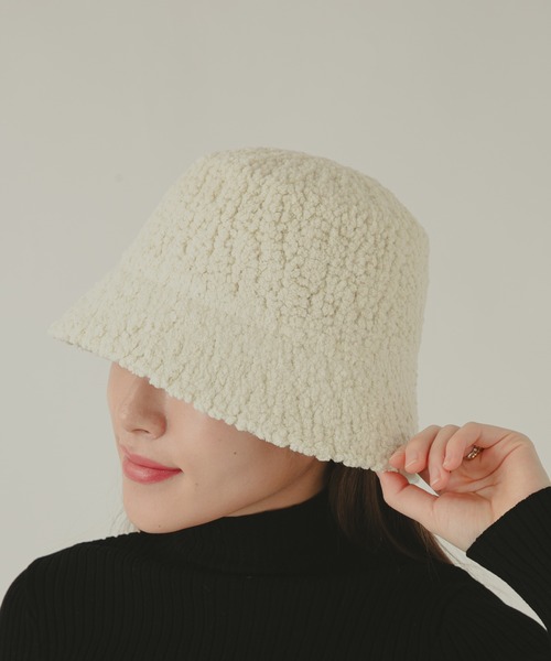 COLOR TOKYO ACCESSORIES(カラートウキョウアクセサリー)の「ボアバケットハット(ハット・レディース・Black/Beige/White・FREE)」の5枚目の写真