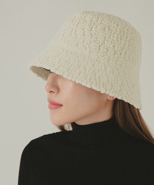 COLOR TOKYO ACCESSORIES(カラートウキョウアクセサリー)の「ボアバケットハット(ハット・レディース・Black/Beige/White・FREE)」の6枚目の写真