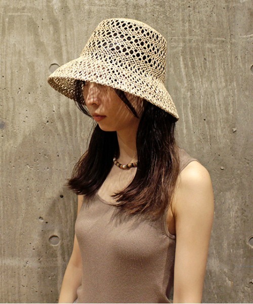 CONTROL FREAK / CTFK（コントロールフリーク）の「CONTROL FREAK(コントロールフリーク)透かし編バケットハット（ハット・レディース・ブラック/ブラウン/ナチュラル・FREE）」の10枚目の写真