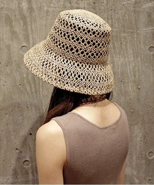 CONTROL FREAK / CTFK（コントロールフリーク）の「CONTROL FREAK(コントロールフリーク)透かし編バケットハット（ハット・レディース・ブラック/ブラウン/ナチュラル・FREE）」の16枚目の写真