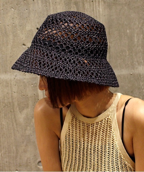 CONTROL FREAK / CTFK（コントロールフリーク）の「CONTROL FREAK(コントロールフリーク)透かし編バケットハット（ハット・レディース・ブラック/ブラウン/ナチュラル・FREE）」の8枚目の写真