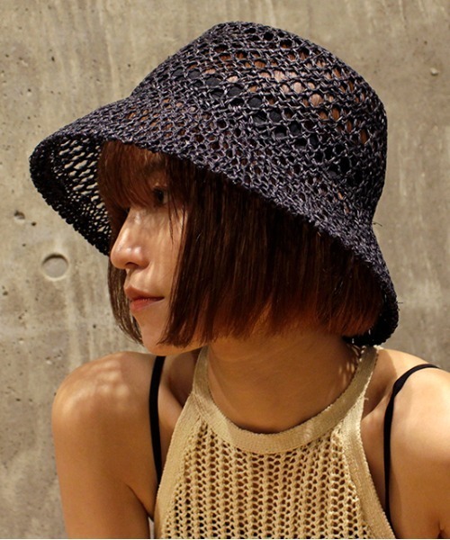 CONTROL FREAK / CTFK（コントロールフリーク）の「CONTROL FREAK(コントロールフリーク)透かし編バケットハット（ハット・レディース・ブラック/ブラウン/ナチュラル・FREE）」の12枚目の写真