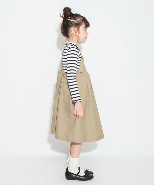 BRANSHES（ブランシェス）の「胸元タックジャンパースカート（ジャンパースカート・キッズ・ベージュ/チャコールグレー・110/140/90/150/130/120/100）」の10枚目の写真