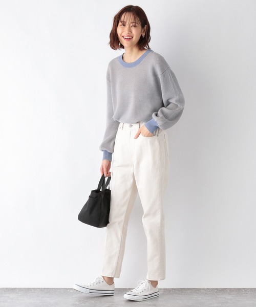 GLOBAL WORK（グローバルワーク）の「タックガラニットプルオーバー/260906（ニット/セーター・レディース・ライトブルー/ブラック/グリーン系その他3・MEDIUM/LARGE）」の6枚目の写真