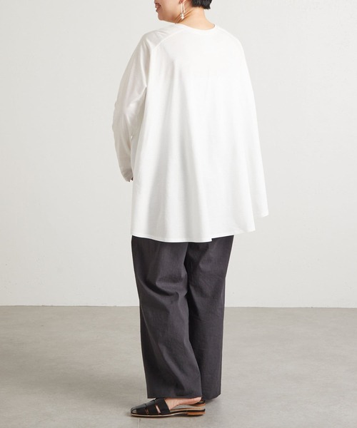 BEARDSLEY（ビアズリー）の「後ろフレアロングTシャツ（Tシャツ/カットソー・レディース・ホワイト/イエロー・FREE）」の10枚目の写真