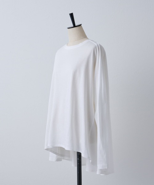 BEARDSLEY（ビアズリー）の「後ろフレアロングTシャツ（Tシャツ/カットソー・レディース・ホワイト/イエロー・FREE）」の12枚目の写真