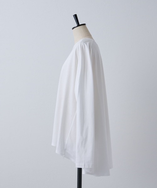 BEARDSLEY（ビアズリー）の「後ろフレアロングTシャツ（Tシャツ/カットソー・レディース・ホワイト/イエロー・FREE）」の3枚目の写真