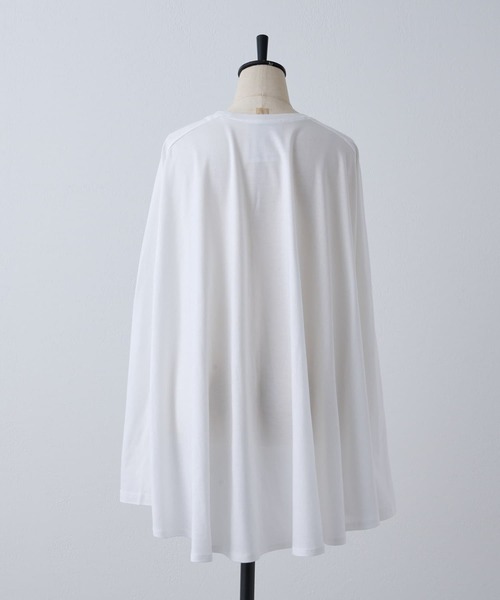 BEARDSLEY（ビアズリー）の「後ろフレアロングTシャツ（Tシャツ/カットソー・レディース・ホワイト/イエロー・FREE）」の9枚目の写真