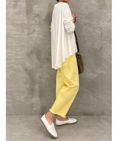 BEARDSLEY（ビアズリー）の「後ろフレアロングTシャツ（Tシャツ/カットソー・レディース・ホワイト/イエロー・FREE）」の17枚目の写真