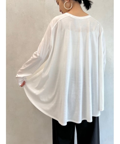 BEARDSLEY（ビアズリー）の「後ろフレアロングTシャツ（Tシャツ/カットソー・レディース・ホワイト/イエロー・FREE）」の19枚目の写真
