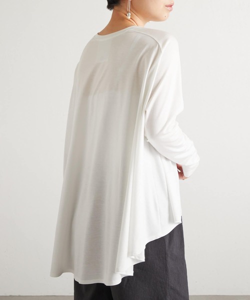 BEARDSLEY（ビアズリー）の「後ろフレアロングTシャツ（Tシャツ/カットソー・レディース・ホワイト/イエロー・FREE）」の20枚目の写真