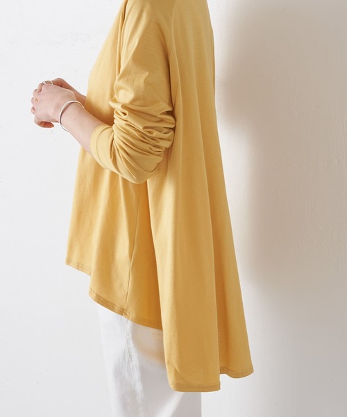 BEARDSLEY（ビアズリー）の「後ろフレアロングTシャツ（Tシャツ/カットソー・レディース・ホワイト/イエロー・FREE）」の22枚目の写真