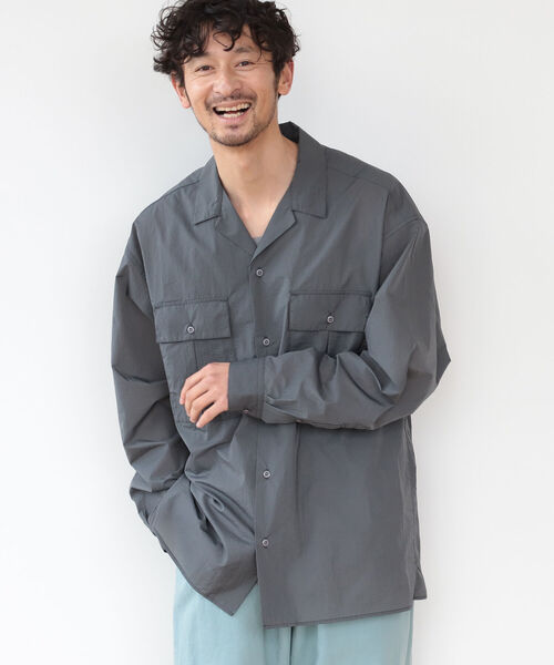 B:MING by BEAMS(ビーミングバイビームス)の「B:MING by BEAMS / スーパーライトウェイトナイロン オープンカラーシャツ(シャツ/ブラウス・メンズ・チャコールグレー/ブラック・LARGE/MEDIUM/SMALL/X-LARGE)」の16枚目の写真