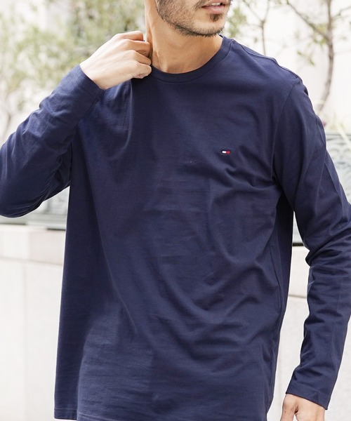 TOMMY HILFIGER（トミーヒルフィガー）の「TOMMY HILFIGER/トミーヒルフィガー Core Flag Crew ワッペン クルーネック 長袖 Tシャツ カットソー（Tシャツ/カットソー・メンズ・ホワイト/ヘザーグレー/レッド系その他/ダークネイビー・SMALL/MEDIUM/X-LARGE/LARGE）」の4枚目の写真