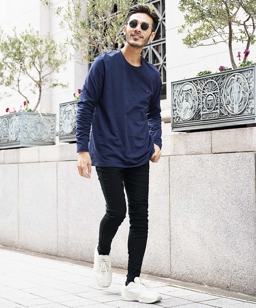 TOMMY HILFIGER（トミーヒルフィガー）の「TOMMY HILFIGER/トミーヒルフィガー Core Flag Crew ワッペン クルーネック 長袖 Tシャツ カットソー（Tシャツ/カットソー・メンズ・ホワイト/ヘザーグレー/レッド系その他/ダークネイビー・SMALL/MEDIUM/X-LARGE/LARGE）」の6枚目の写真